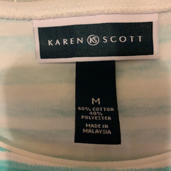 KAREN SCOTT Striped Tee accented with seahorses - Picture 2 of 4